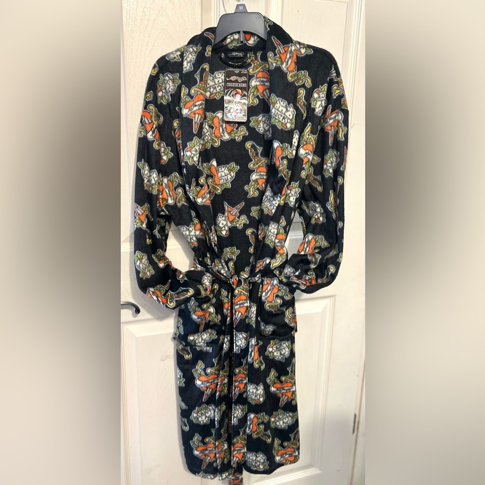 ❤️⚔️ Ed Hardy Velour “STAY LUCKY" Plush Bath Robe ⚔️❤️NWT
